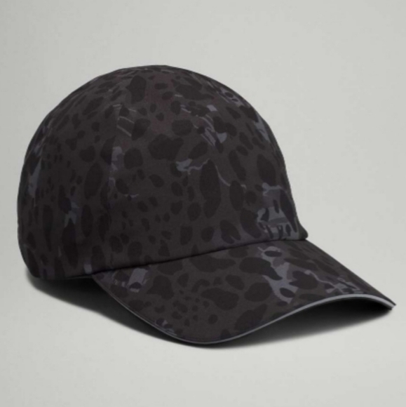NWT Lululemon Womens Fast and Free Ponytail Running Hat Cheetah Camo Deep Coal - Picture 2 of 6